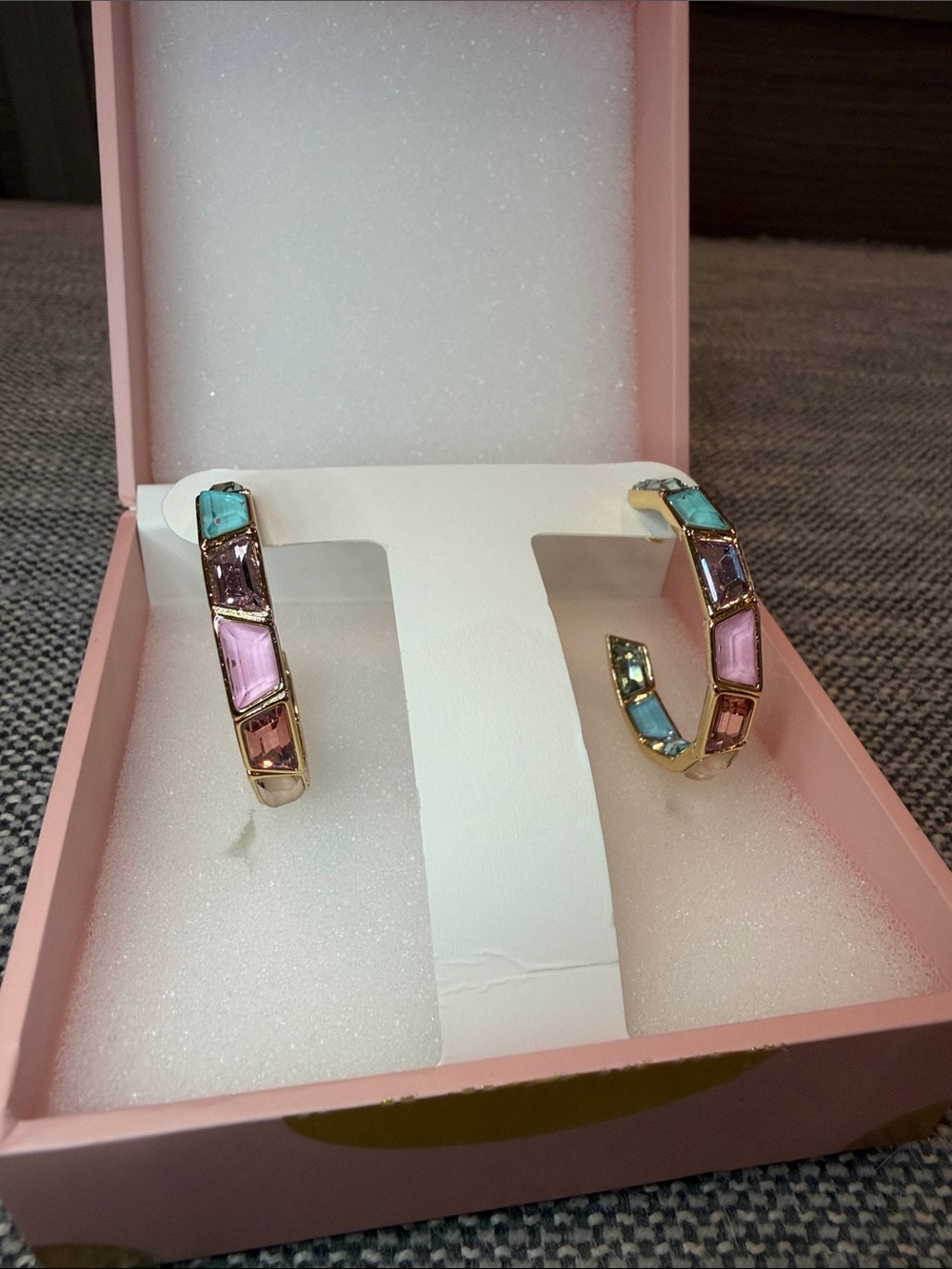 Bomb Party Summer Jewel Candy Miami on Gold Hoop Earrings